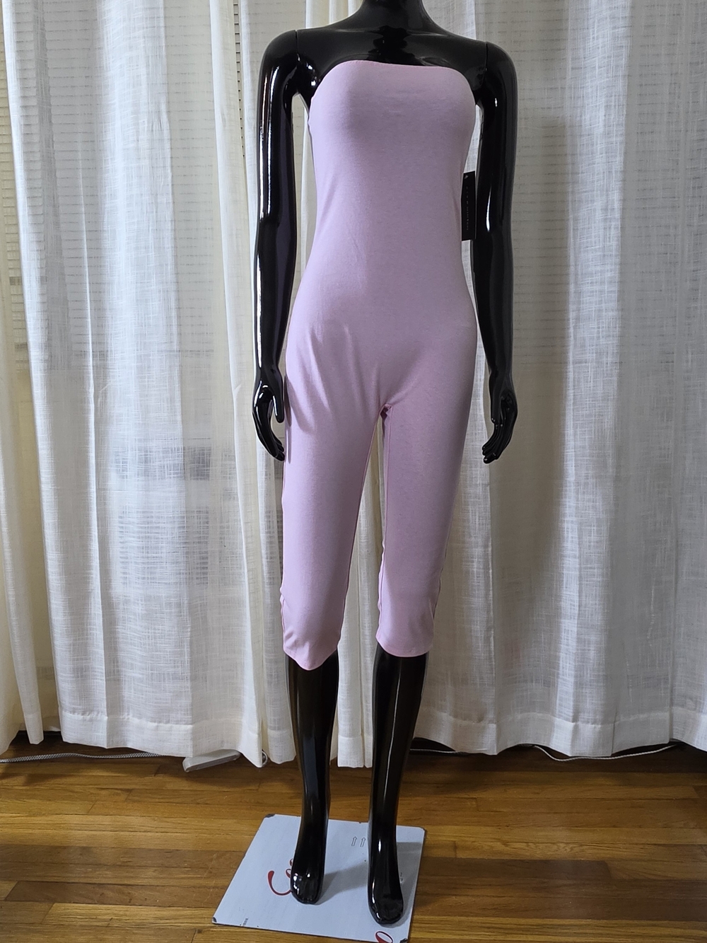 Heart Soul Strapless Light Pink Capri Jumpsuit